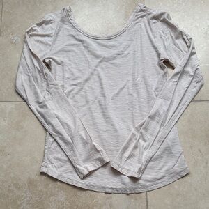 James Perse Light Cream Long Sleeve Scoop back Top